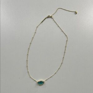 Green kendra scott necklace with dotted chain (no longer sold)